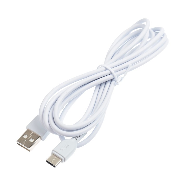 Кабель Hoco X20, Type-C - USB, 3 А, 2 м, PVC оплетка, белый - фото 51490218