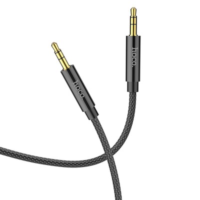 Кабель аудио AUX Hoco UPA19, Jack 3.5 мм(m)-Jack 3.5 мм(m), оплётка нейлон, 2 м, чёрный