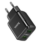 Сетевое зарядное устройство Hoco N6, 18 Вт, 2 USB QC3.0 - 3 А, черный - Фото 2