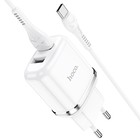 Сетевое зарядное устройство Hoco N4, 2 USB - 2.4 А, кабель Type-C 1 м, белый - Фото 4