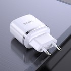 Сетевое зарядное устройство Hoco N4, 2 USB - 2.4 А, кабель Type-C 1 м, белый - Фото 5