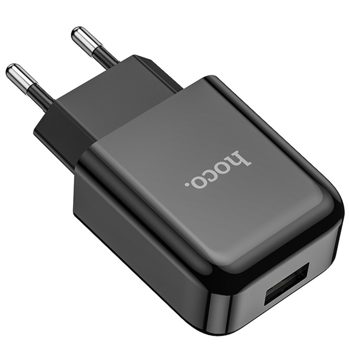 Сетевое зарядное устройство Hoco N2, USB - 2.1 А, черный - фото 51490263