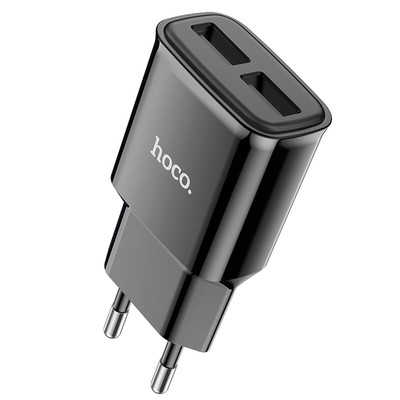 Сетевое зарядное устройство Hoco C88A, 2 USB, 2.4 А, черный
