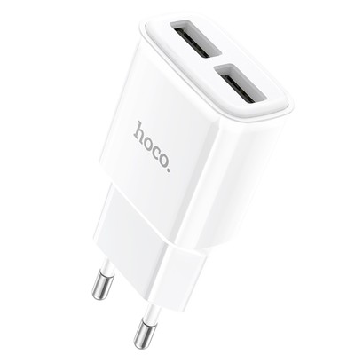 Сетевое зарядное устройство Hoco C88A, 2 USB, 2.4 А, белый