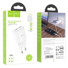 Сетевое зарядное устройство Hoco C88A, 2 USB, 2.4 А, белый - Фото 4