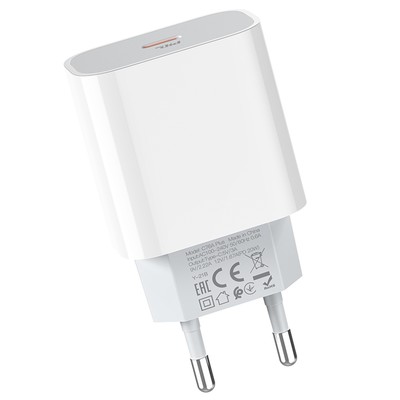 Сетевое зарядное устройство Hoco C76A Plus, Type-C - PD/QC, 20 Вт, 3 А, белый