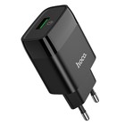 Сетевое зарядное устройство Hoco C72Q, 18 Вт, USB QC3.0 - 3 А, черный - фото 7791958