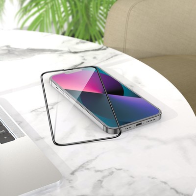Защитное стекло Hoco G1, для iPhone 13/13 Pro, ПЭТ слой, анти отпечатки, черная рамка