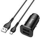 Автомобильное зарядное устройство Hoco NZ4, 24 Вт, 2 USB-2.4 А, кабель microUSB 1 м, черный - фото 51457476 Автомобильное зарядное устройство Hoco NZ4, 24 Вт, 2 USB-2.4 А, кабель microUSB 1 м, черный - фото 51457476