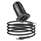 Автомобильное зарядное устройство Hoco NZ4, 24 Вт, 2 USB - 2.4 А, кабель Type-C 1 м, черный - фото 51457480 Автомобильное зарядное устройство Hoco NZ4, 24 Вт, 2 USB - 2.4 А, кабель Type-C 1 м, черный - фото 51457480