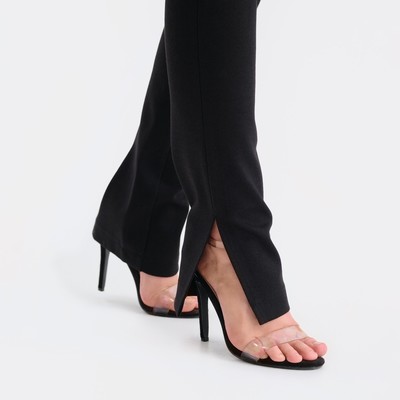 Брюки женские с разрезом MIST, размер 50, чёрные