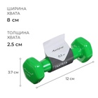 Гантель виниловая ONLYTOP, 0,5 кг, цвет зелёный 7520417 - фото 2396710