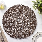 Салфетки сервировочные на стол Доляна «Одуванчик», 4 шт., d=38 см, цвет коричневый - Фото 3