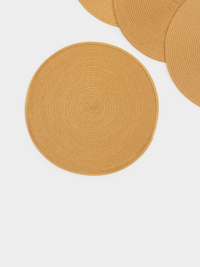 Салфетки сервировочные на стол Доляна «Лофт», 4 шт., d=38 см, песочные