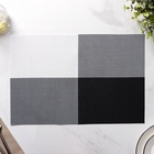 Салфетки сервировочные на стол Доляна «Настроение», 45×30 см, 4 шт., бело-чёрные - Фото 2