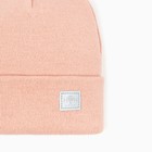 Шапка для девочки двухслойная, размер 46-50, пудровая - фото 47147852