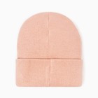 Шапка для девочки двухслойная, размер 46-50, пудровая - фото 47147853
