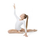 Купальник для гимнастики и танцев Grace Dance, р. 32, цвет белый - Фото 5