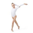Купальник гимнастический Grace Dance, с длинным рукавом, р. 34, цвет белый - Фото 4