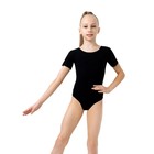 Купальник гимнастический Grace Dance, с коротким рукавом, р.38, цвет чёрный - Фото 2