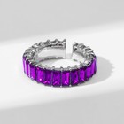 Кольцо «Тренд» параллель, цвет фиолетовый в серебре, безразмерное (от 17 размера) - фото 8976469