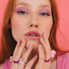 Кольцо «Тренд» параллель, цвет ярко-розовый в серебре, безразмерное (от 17 размера) - Фото 3