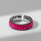 Кольцо «Тренд» параллель, цвет ярко-розовый в серебре, безразмерное (от 17 размера) - Фото 1