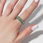 Кольцо «Тренд» параллель, цвет зелёный в серебре, безразмерное (от 17 размера) - Фото 2