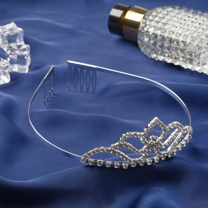 Диадема для волос «Фелиция», величие, 4 см, серебро - Фото 1