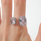 Кольцо с камнями «Овалы», безразмерное, цвет белый в серебре - Фото 3