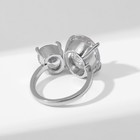 Кольцо «Драгоценность» овалы, цвет белый в серебре, безразмерное - Фото 3