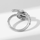 Кольцо «Росток» стебель, цвет бело-фиолетовый в серебре, безразмерное - фото 6689068