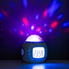 Ночник-проектор LED 3хААА с часами, датой, будильником, термометром 10,5х8,2х10,5 см RISALUX  785686 - Фото 4