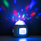 Ночник-проектор LED 3хААА с часами, датой, будильником, термометром 10,5х8,2х10,5 см RISALUX  785686 - Фото 6