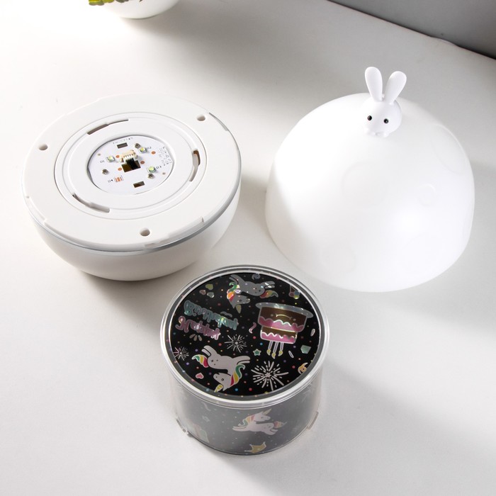 Ночник-проектор Зайчик LED USB белый 12х12х15,5 см RISALUX - фото 1914086507