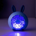 Ночник-вентилятор "Зайчик" LED USB АКБ синий 9,5х9,5х11 см RISALUX - фото 51519387