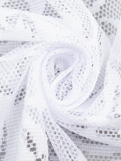 Тюль на кухню без шторной ленты 165х170 см, цвет белый, 100% полиэстер