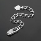 Замок карабин «Сердечко», 3 шт. с удлинителем 5.8 см 1.1×0.4 см, цвет серебро - Фото 4