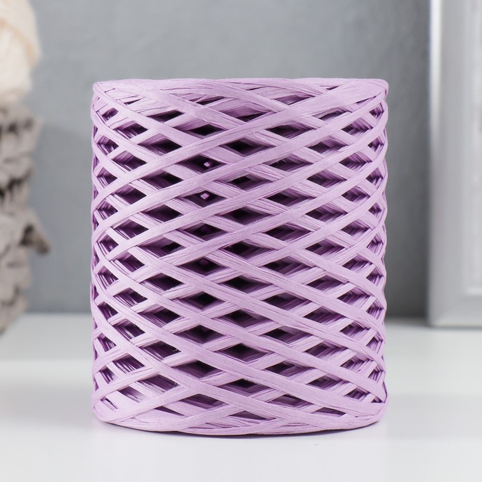 Пряжа 100% целлюлоза "Softino Raffia Color" ленточная, сиреневая 200м ±2м 120 гр - Фото 1