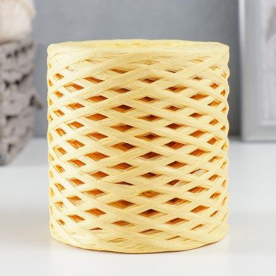 Пряжа 100% целлюлоза "Softino Raffia Color" ленточная, жёлтая 200м ±2м 120 гр