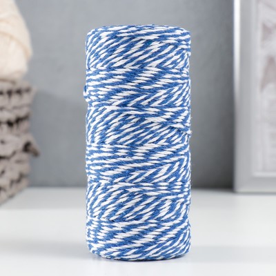 Пряжа 100% целлюлоза "Softino Raffia Color Melange" кручёная, синяя 100м ±2м 87 гр