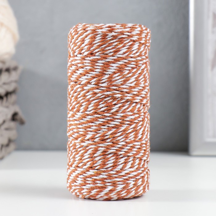 Пряжа 100% целлюлоза "Softino Raffia Color Melange" кручёная, шоколад 100м ±2м 87 гр - Фото 1