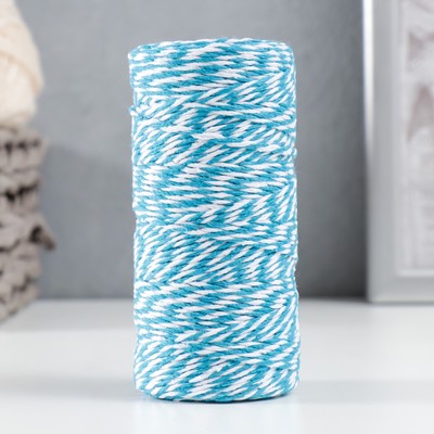 Пряжа 100% целлюлоза "Softino Raffia Color Melange" кручёная, голубая 100м ±2м 87 гр