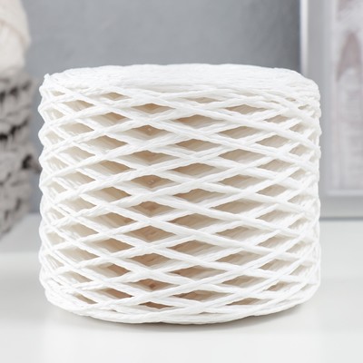 Пряжа 100% целлюлоза "Softino Raffia Color" кручёная, белая 200м ±2м 120 гр