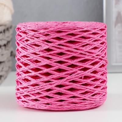 Пряжа 100% целлюлоза "Softino Raffia Color" кручёная, ярко-розовая 200м ±2м 120 гр
