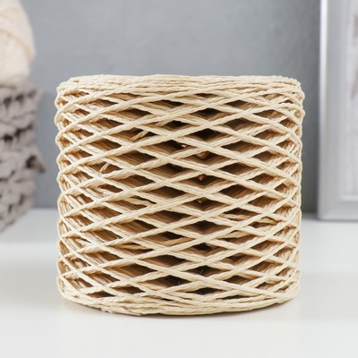 Пряжа 100% целлюлоза "Softino Raffia Color" кручёная, молочная 200м ±2м 120 гр