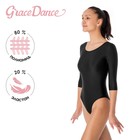 Купальник гимнастический Grace Dance, с рукавом 3/4, р. 40, цвет чёрный - Фото 1