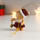 Сувенир полистоун подвеска "Мишка в новогоднем колпаке с колокольчиком" МИКС 6,5х2,5х4 см - Фото 4
