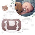 Соска - пустышка латексная классическая «Мишка», от 0 мес., коричневая - Фото 2