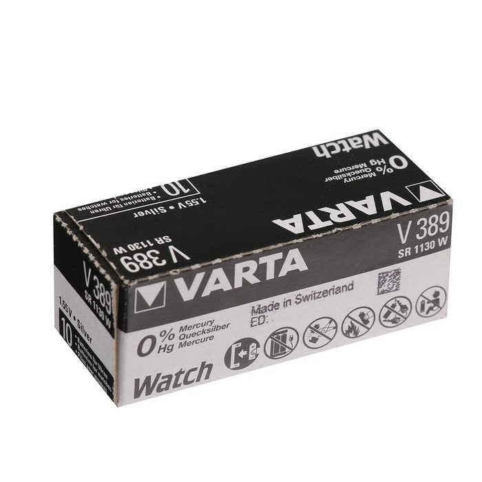 Батарейка Varta Silver Oxide, 389 - 1BL, 1.55 В, блистер, 1 шт. - фото 51322887